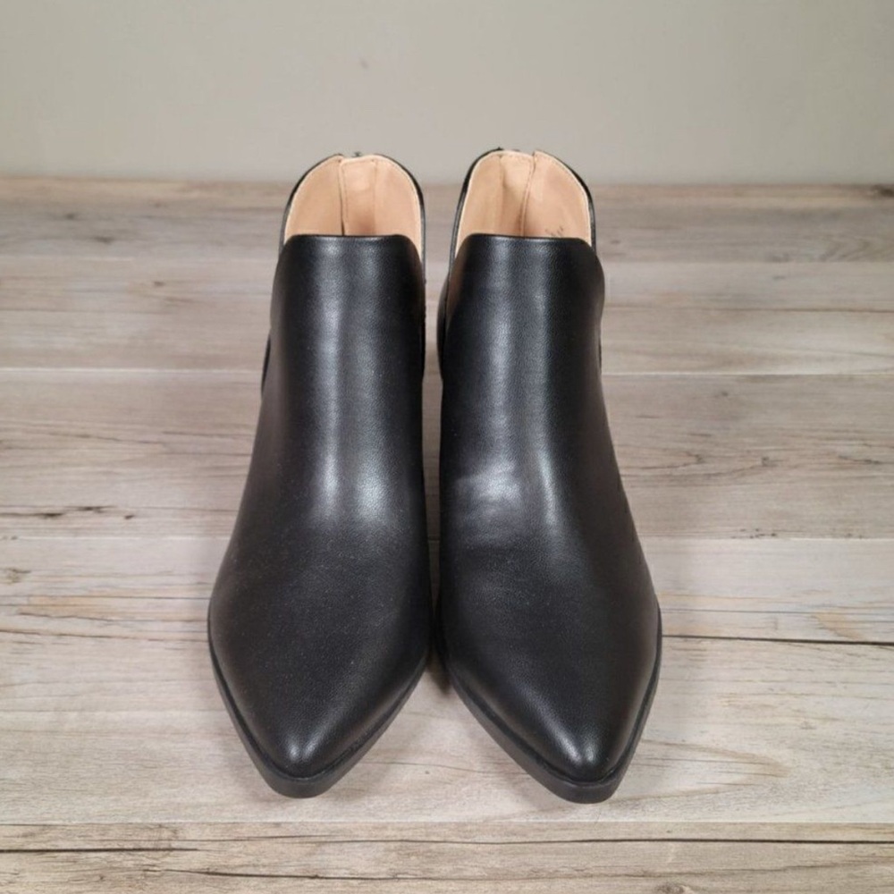 NEW Elegant Black Leather Ankle Boots